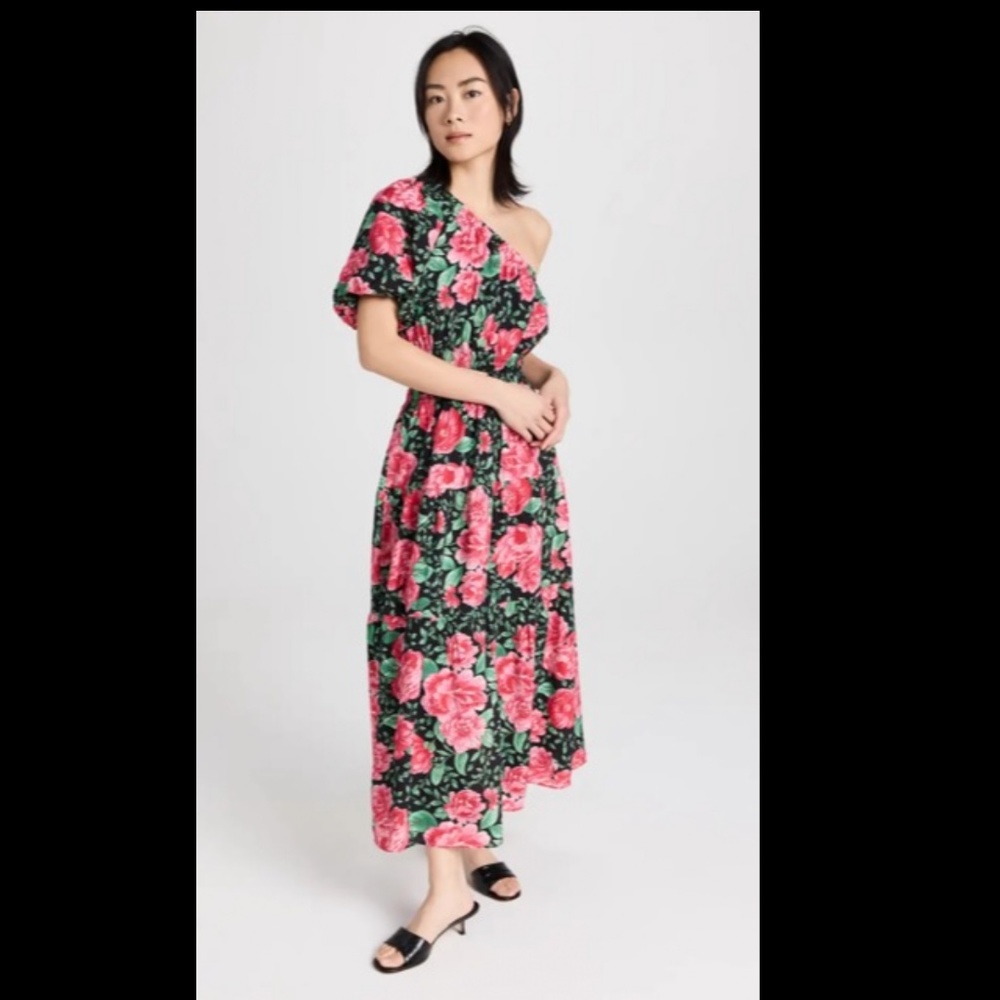 Moon River one shoulder floral dress XS NWT